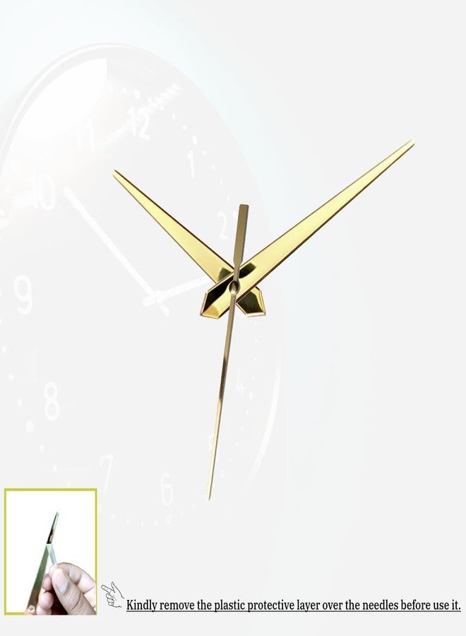 Epoxy Fusion Wall Clock Hands, Glossy Gold Plain Pati, Set of 3 for Resin Clock - Image 3